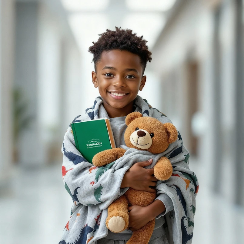 boy entering foster care, fleece and teddy, My Blue Duffel
