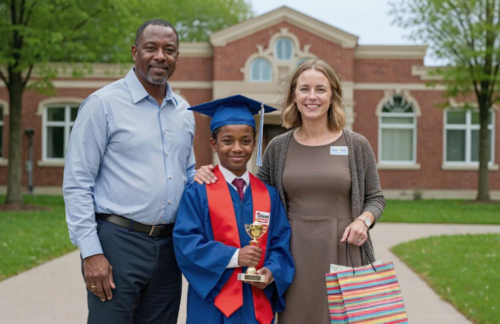UGrad Specialists with UGrad middle school graduate boy